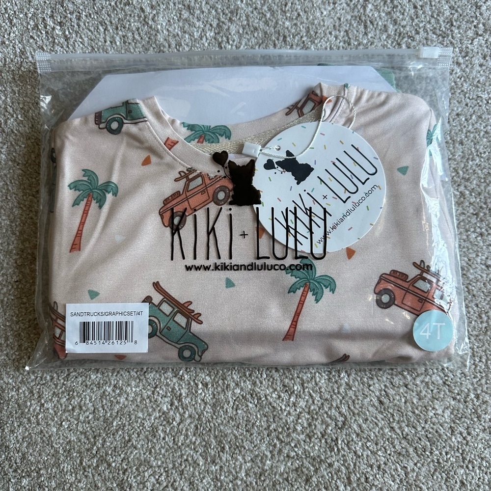 Kiki + Lulu Beach Snoozers Graphic Tee and Shorts Set, 4T - NIB